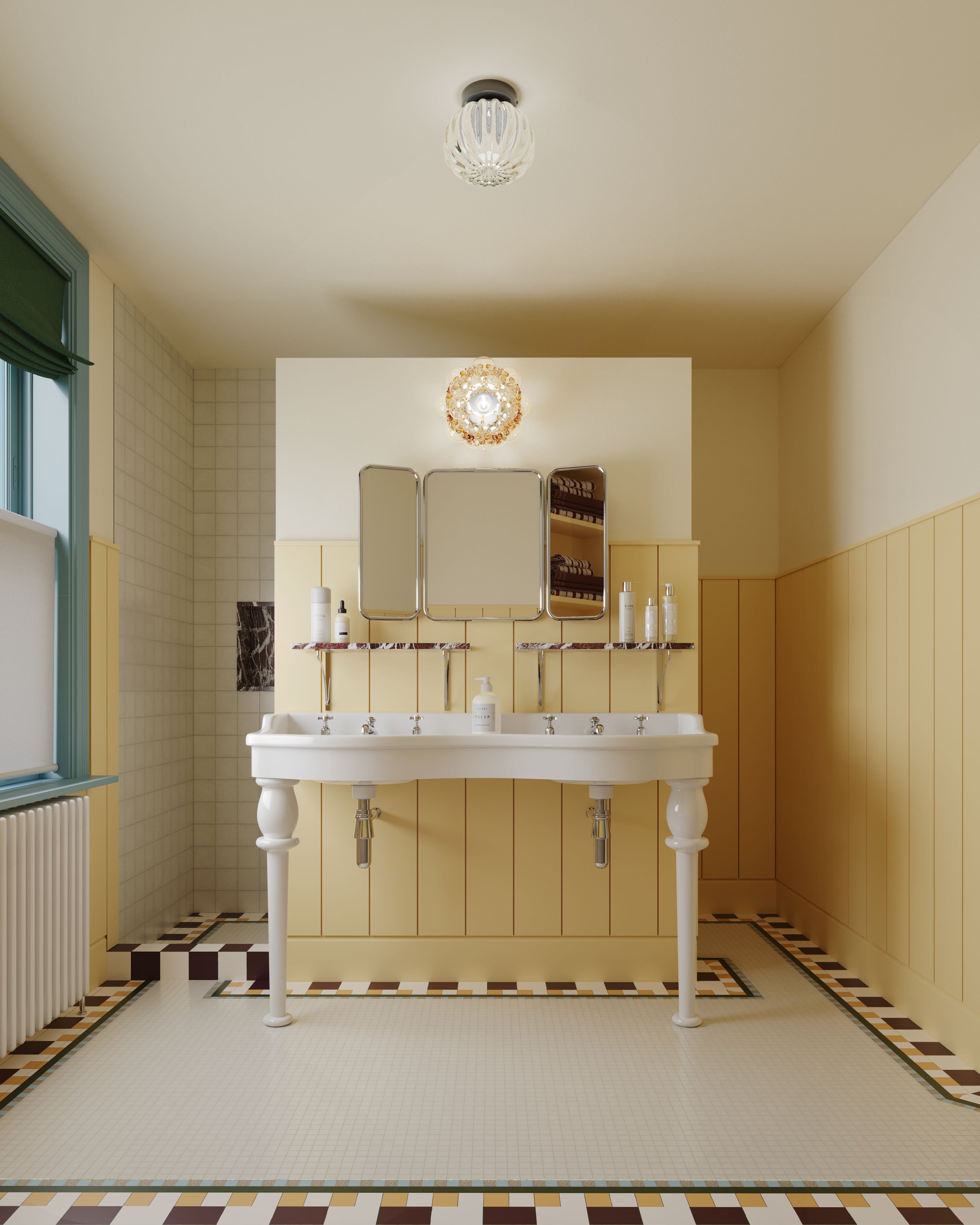 Luxury Interior design bathroom yellow