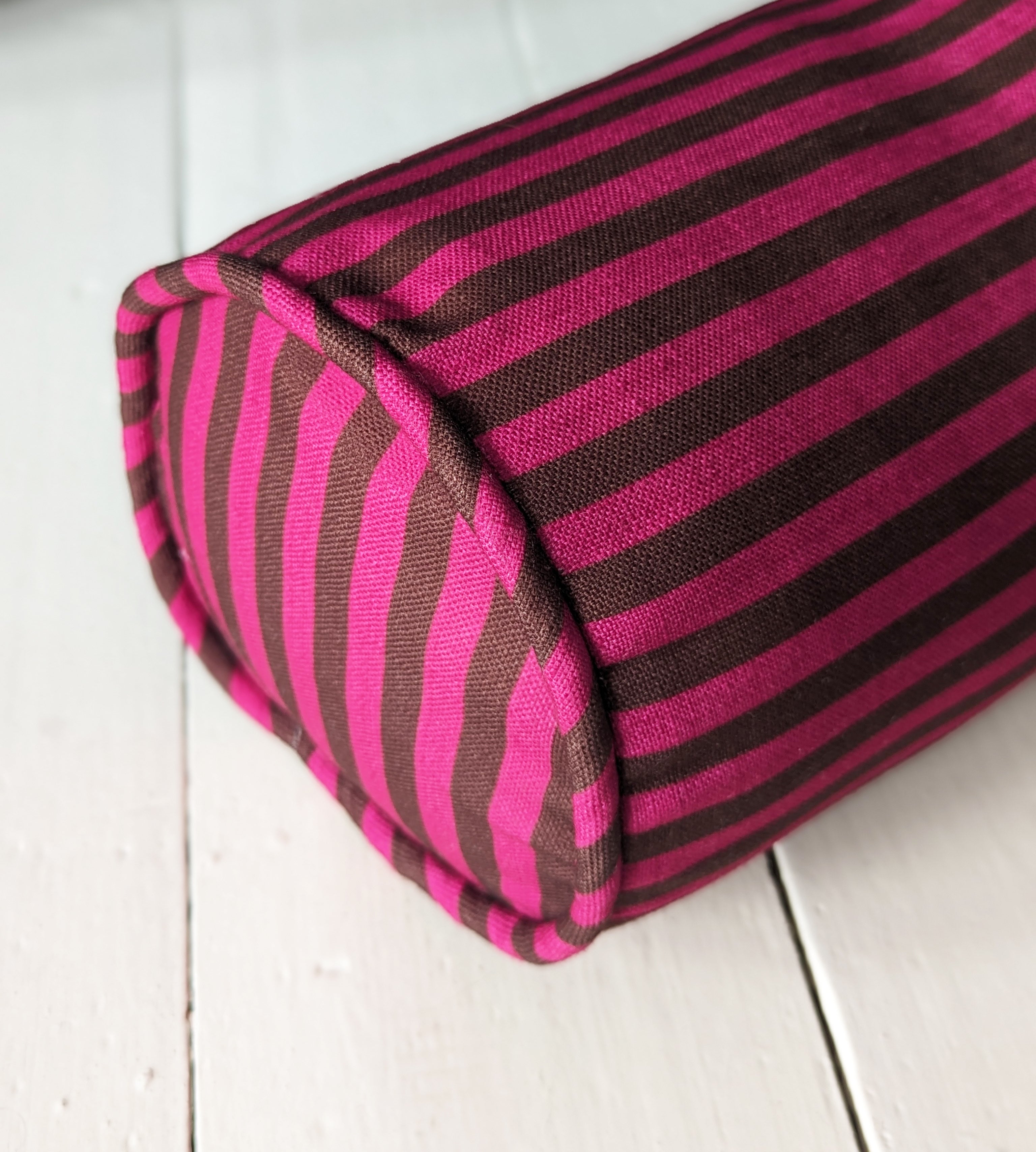 Column Bolster -  Fuchsia & Peat Skinny - Interior Design | Homewares | Dried Flowers