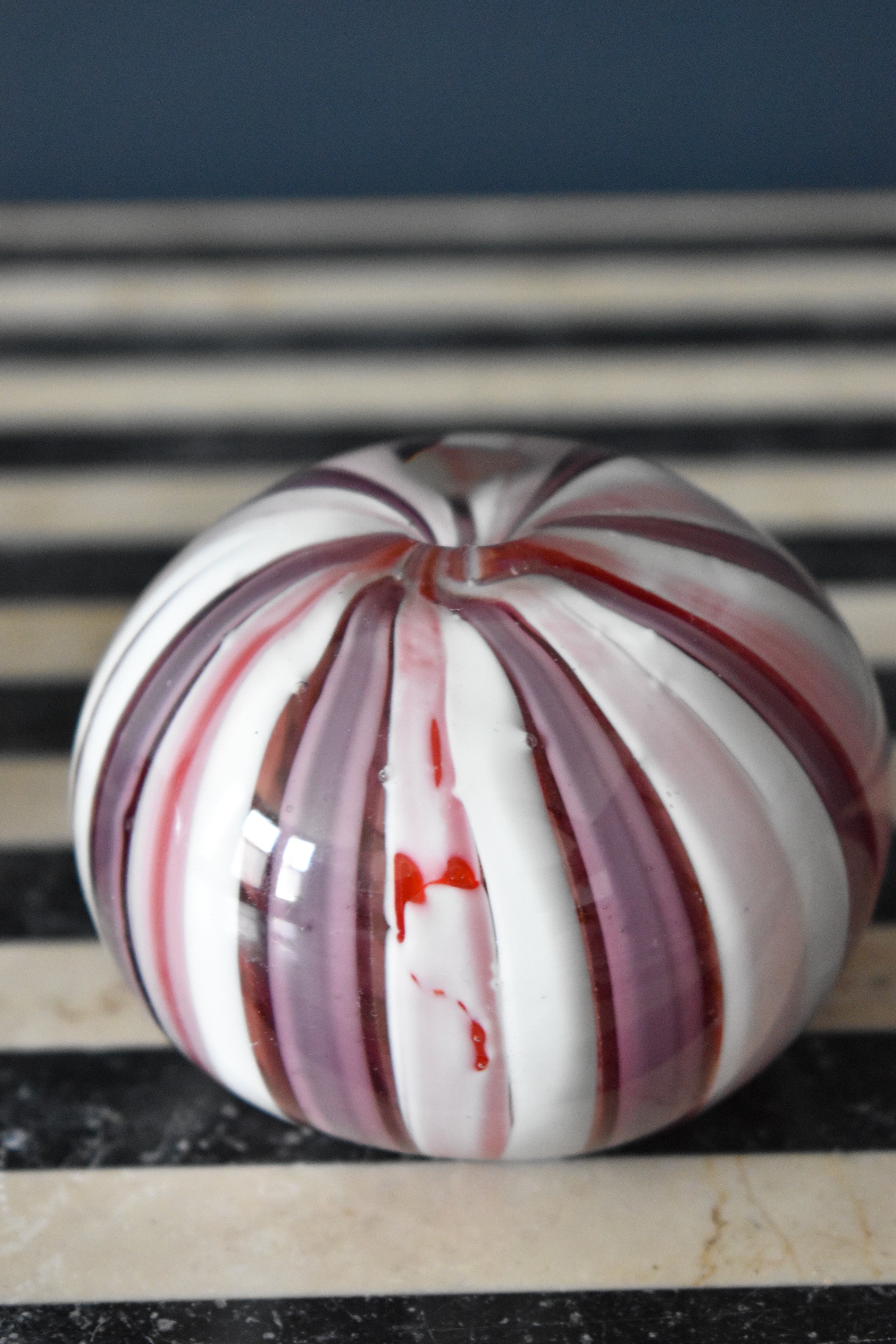 Glass Stripe Paper Weight - Mauve - Interior Design | Homewares | Dried Flowers