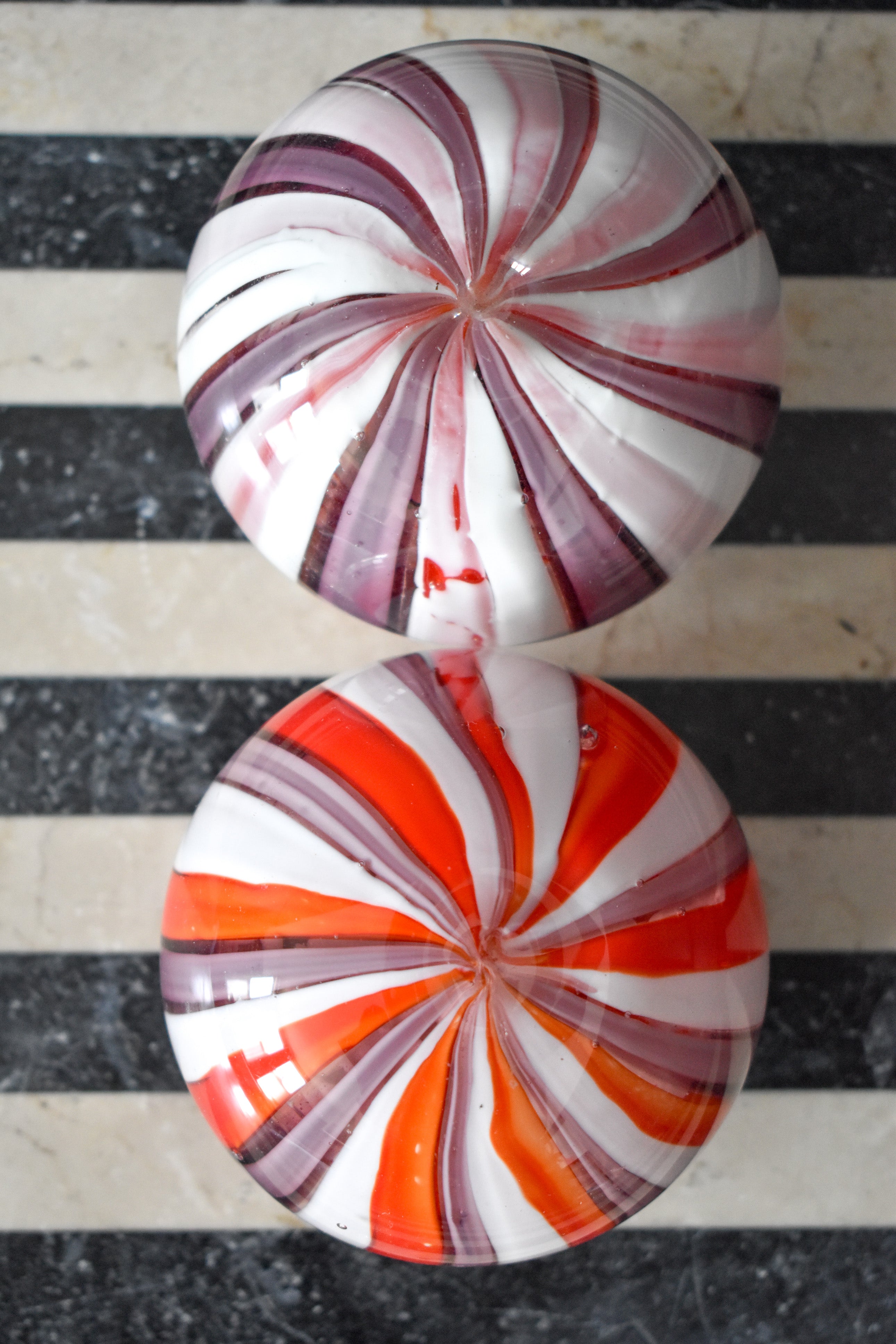 Glass Stripe Paper Weight - Mauve - Interior Design | Homewares | Dried Flowers