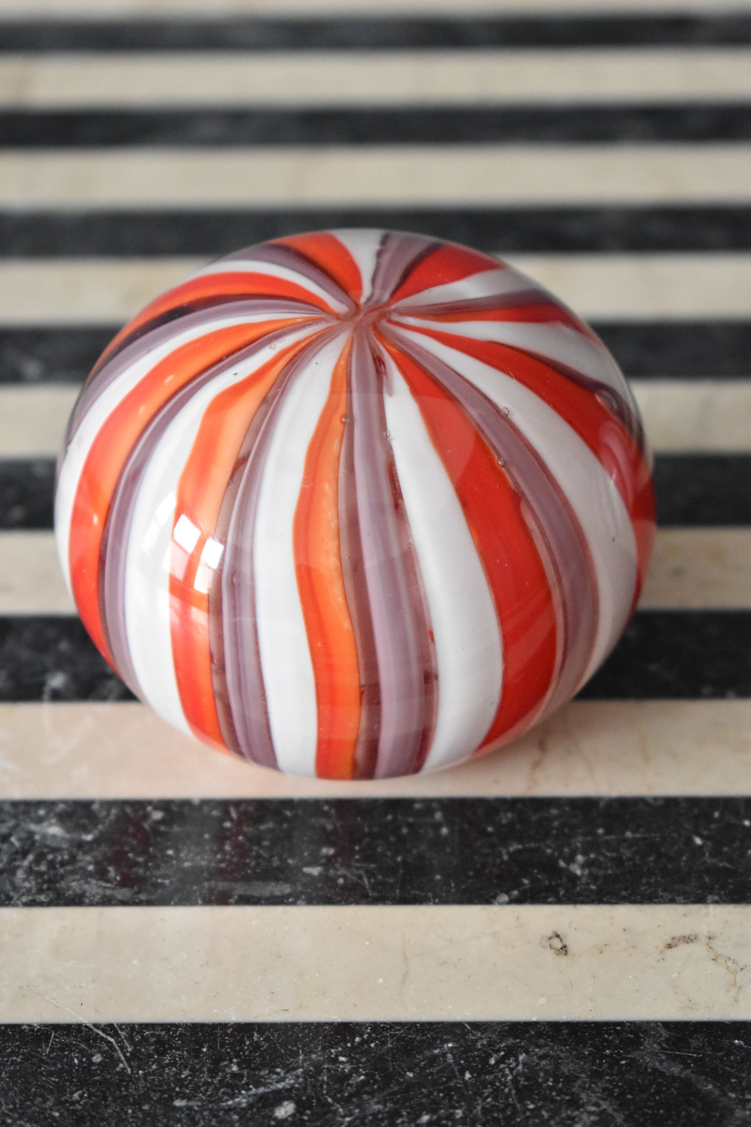 Glass Stripe Paper Weight - Red - Interior Design | Homewares | Dried Flowers