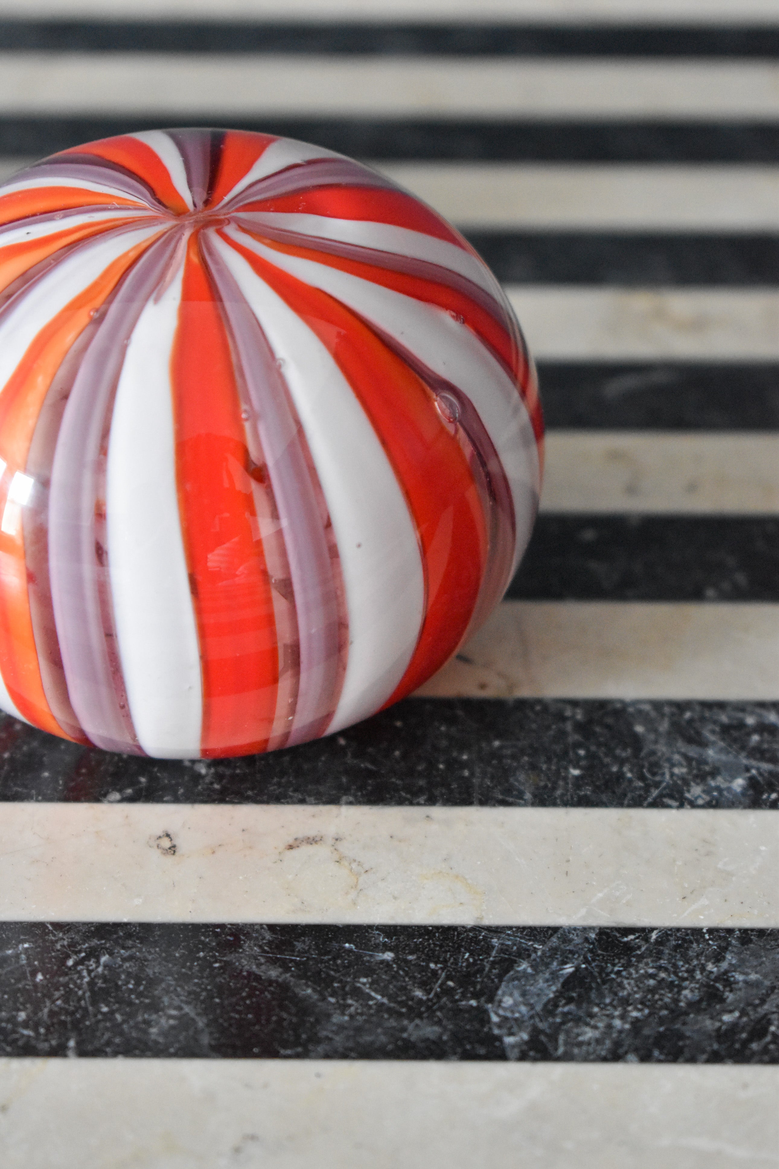 Glass Stripe Paper Weight - Red - Interior Design | Homewares | Dried Flowers