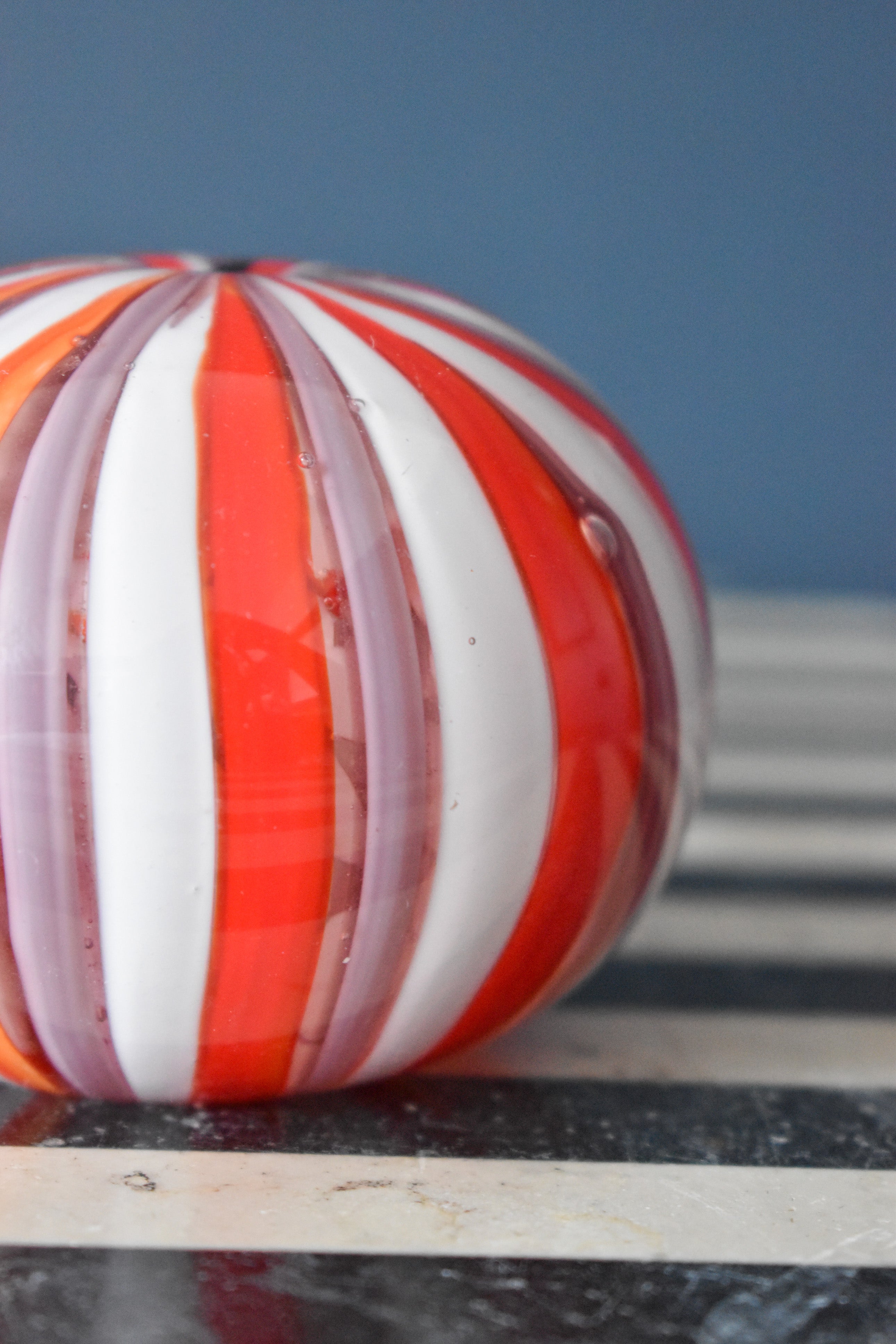 Glass Stripe Paper Weight - Red - Interior Design | Homewares | Dried Flowers