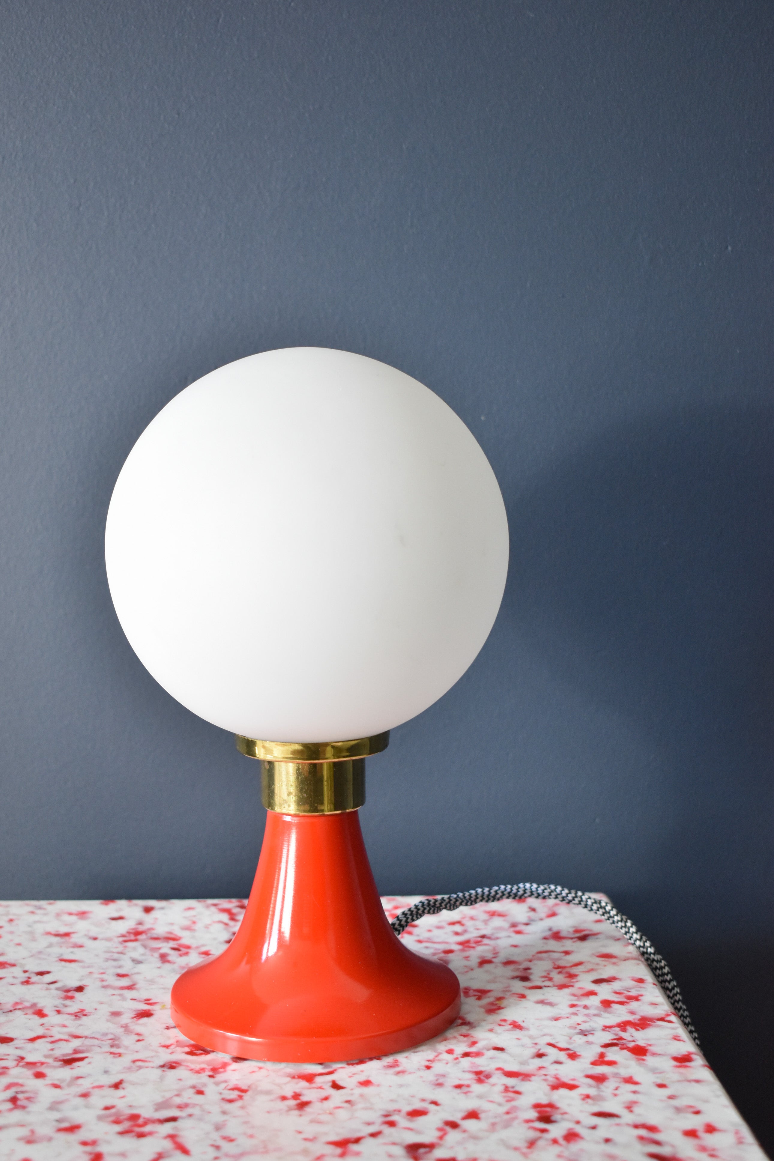 Red &amp; White Lamp - Interior Design | Homewares | Dried Flowers